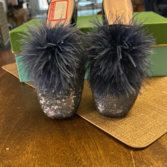 Kate Spade Blue sequin mules - Picture 2 of 4